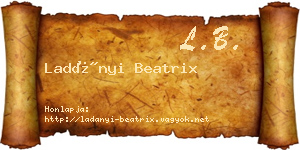 Ladányi Beatrix névjegykártya